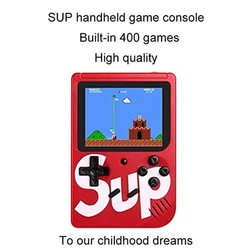 400 in 1 Sup Video Games Portable, Led Screen and USB Rechargeable, Handheld Console, Classic Retro Game Box Toy for Kids Boys & Girls (Multi Color ,1 pcs)